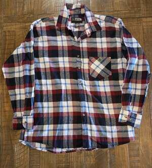 BTC Mens button up flannel shirt red blue multiples sizes XL